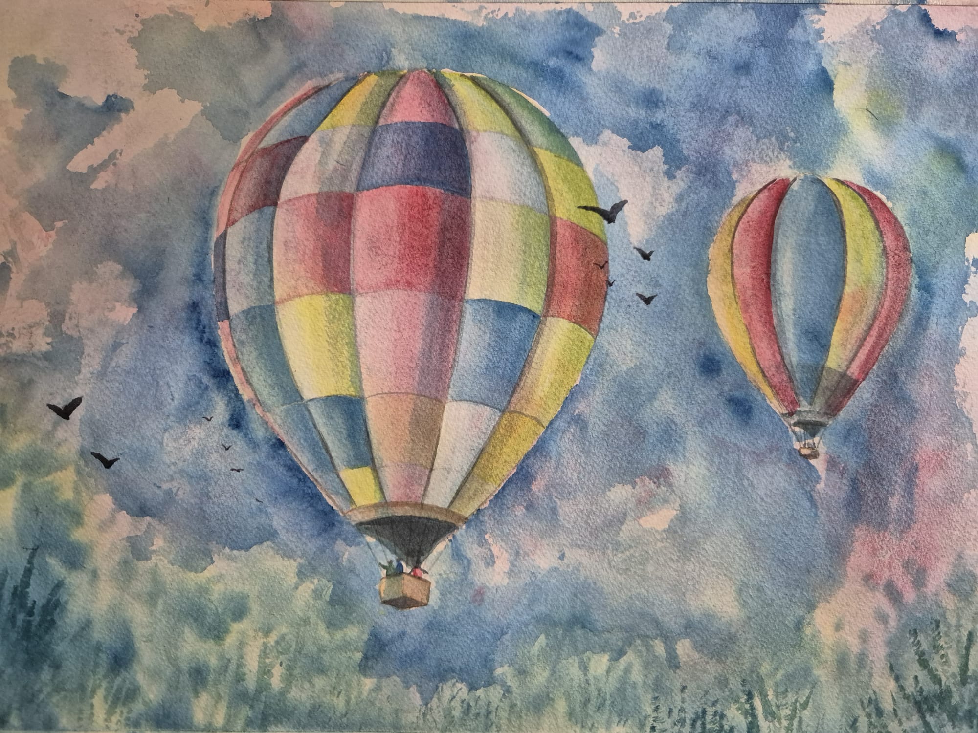 Hot Air Balloons in Watercolour – 18th or 19th June