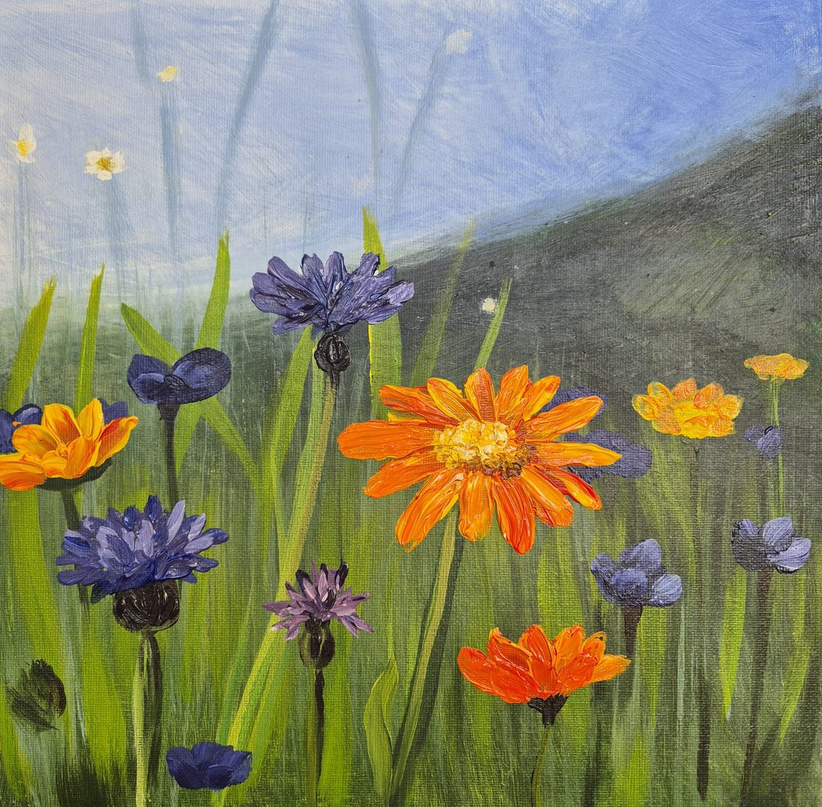 Impasto flowers and Hazy Background in Acrylics - 5th or 6th November