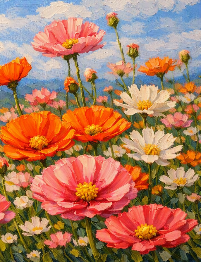 Impasto flowers and Hazy Background in Acrylics - 5th or 6th November