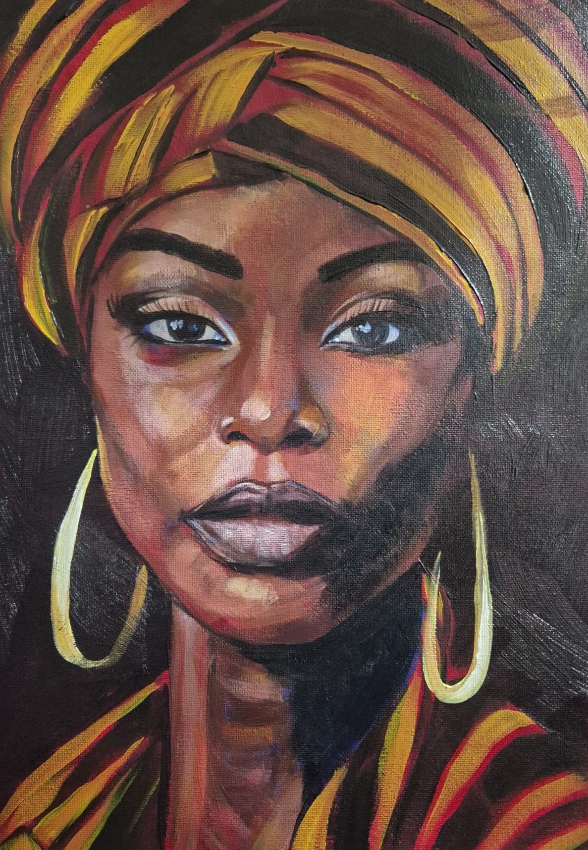 African Portrait in acrylics - 9th or 10th July