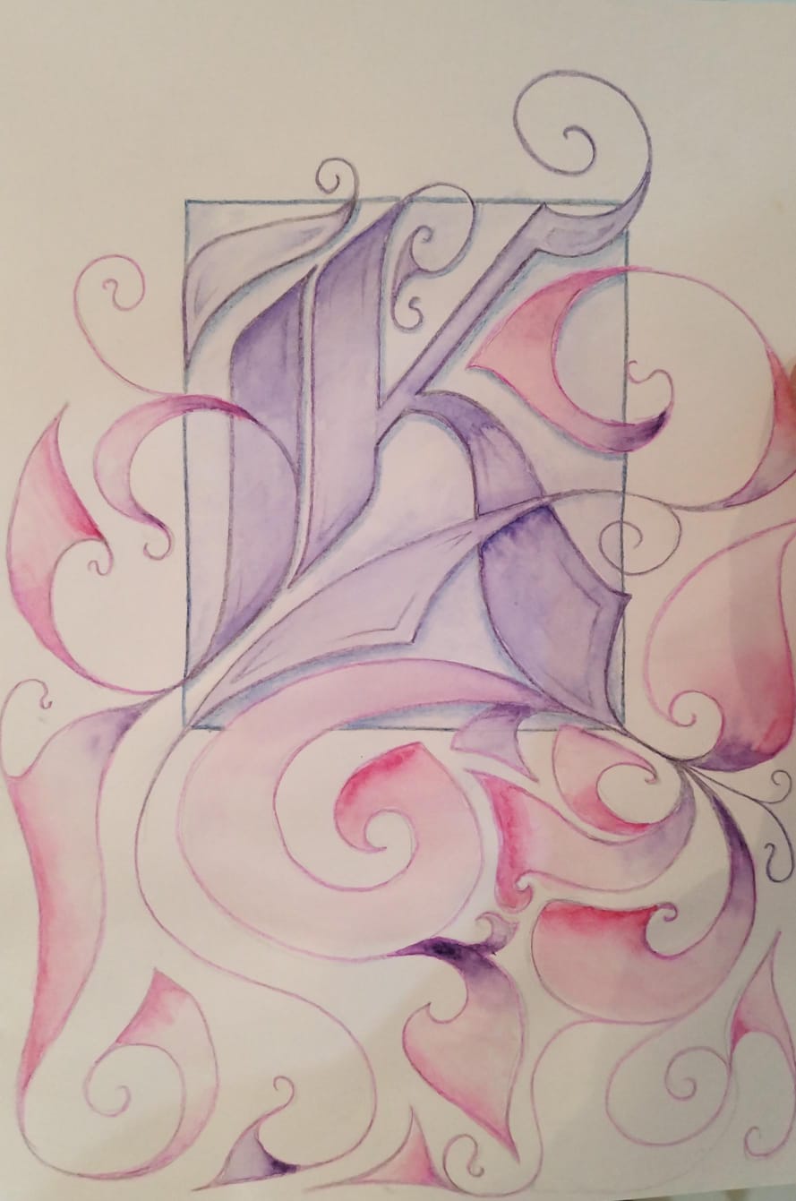 Illuminated Letters in Watercolour and Coloured Pencils – 26/27th February